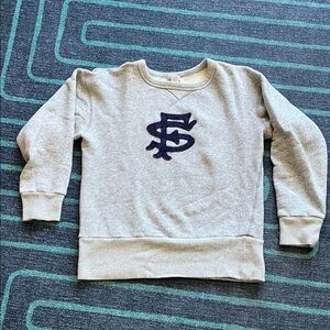 Women's Gray Sweatshirt with Navy Logo